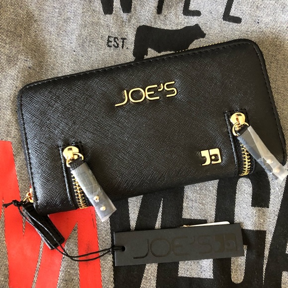 Joe's Jeans Handbags - Joe’s Nexus Gold Zipper Around Wallet Clutch Bag